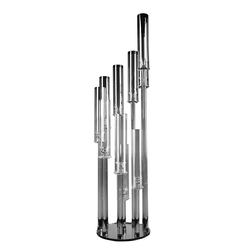 
wholesale 10 arm wedding centerpieces table decorations glass candle holder candlestick Modern tall crystal candelabra 