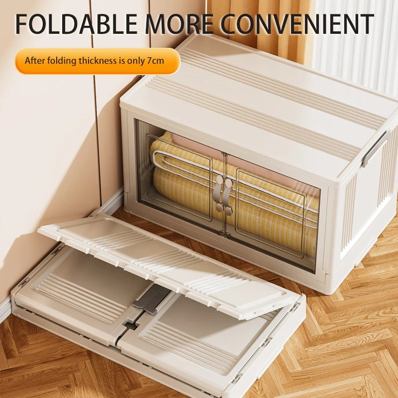 Quick Collapsible Storage Box Plastic Foldable Storage Container Sundry Organizer with Wheels Outdoor Storage Box Toy Organizer