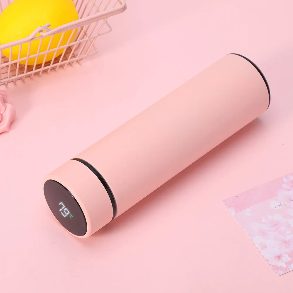 Double-Wall Vacuum Flask Insulated 304 Stainless Steel Water Bottle With Temperature display ,Wide Mouth,Keeps Hot and Cold