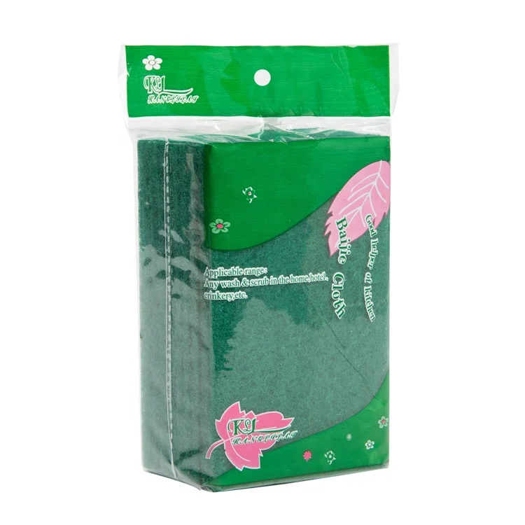Nylon non woven scrub pad aluminum oxide cleaning polishing sponge green sponge scouring pad for cleaning
