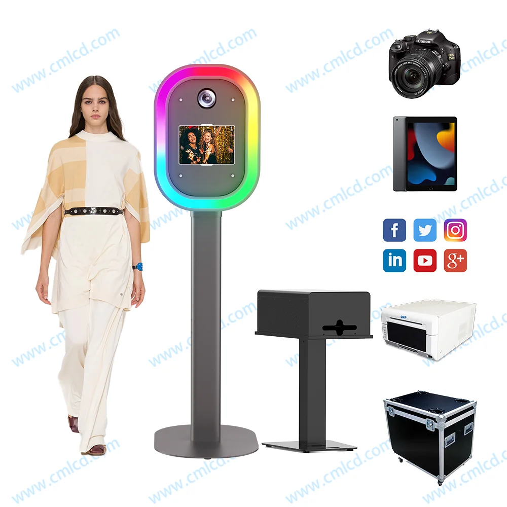 New Product Customization photobooth Shell Oval Faceplate Photo Booth with led lights for Wedding Party photobooth