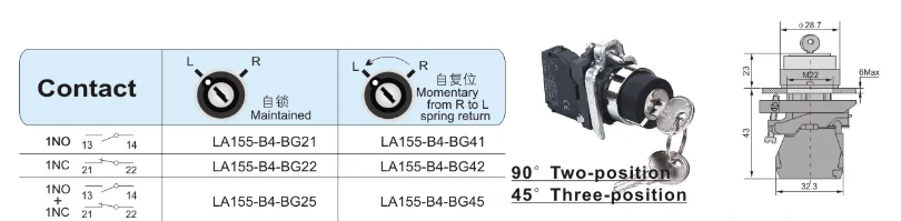 XB2-ES542 40mm NC Twist Release red mushroom head emergency stop off push button switch