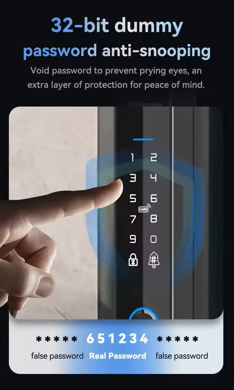 Tuya Wifi Automatic Digit Smart Lock Door Rfid Card 3D Face ID Home Security Biometric Fingerprint Lock  With Camera