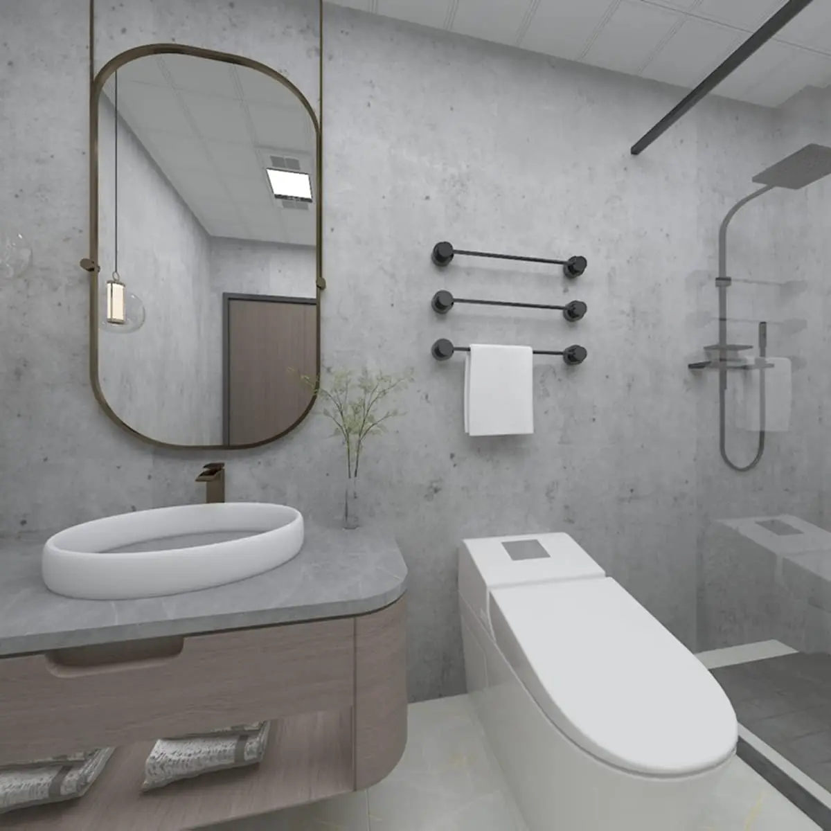 Wholesale 3d Matte Light Gray Vinyl textured peel and stick removable concrete cement wall wallpaper for bedroom