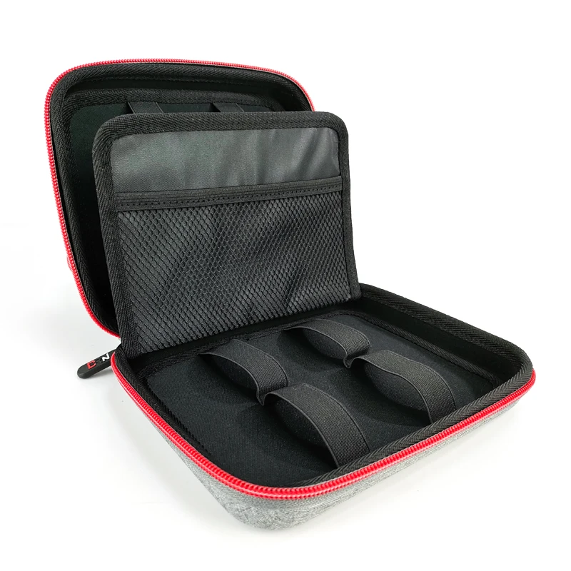 Large Capacity Portable Gray Hard Shell Power Bank Storage Case Oxford Leather PU Zipper EVA Wireless Charger Case Travel Bag