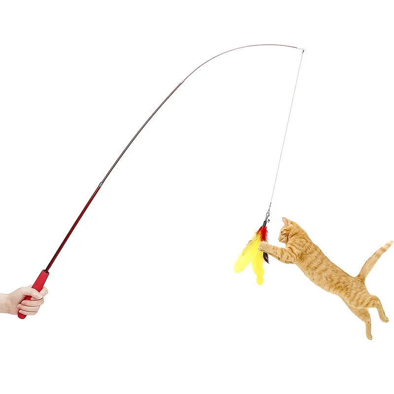 New Arrival Cat Wand Interactive Cat Toys Three-Section Retractable Cat-Teasing Stick 13-Piece Set