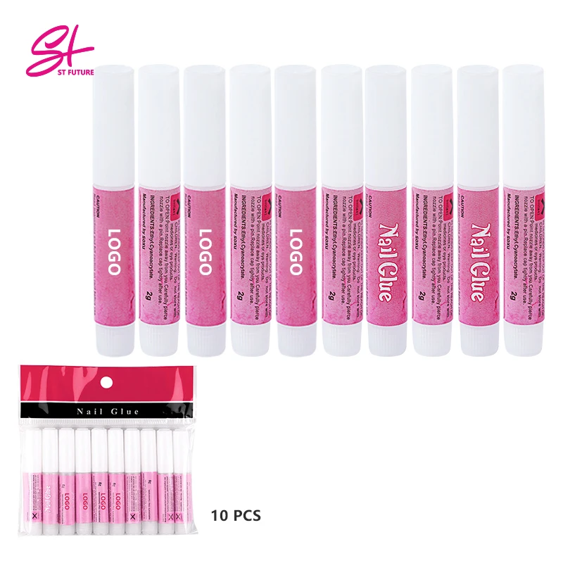 ST FUTURE 2022 New Style Mini Glue 2g Small Nail art Glue Tips Decoration Professional brush on nail glue