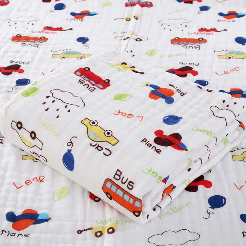 Low Price Comfortable Print Gauze Cotton Bamboo Fiber Soft Baby Muslin Swaddle Blanket 6 Layers