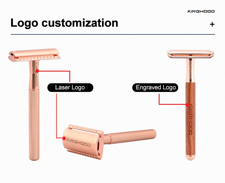 Custom Eco-friendly Wood Private Label Safety Brush Razor Set Gift Shaving Brush For Man