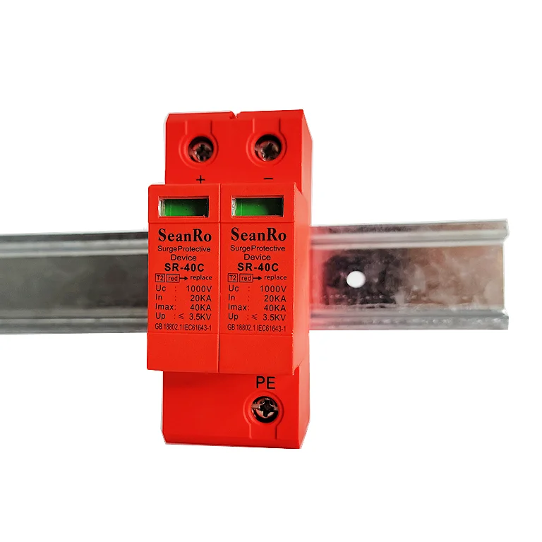 SeanRo Solar PV 1000V 20-40KA Single Phase Power Surge Protective Device Dc Spd Voltage Protector