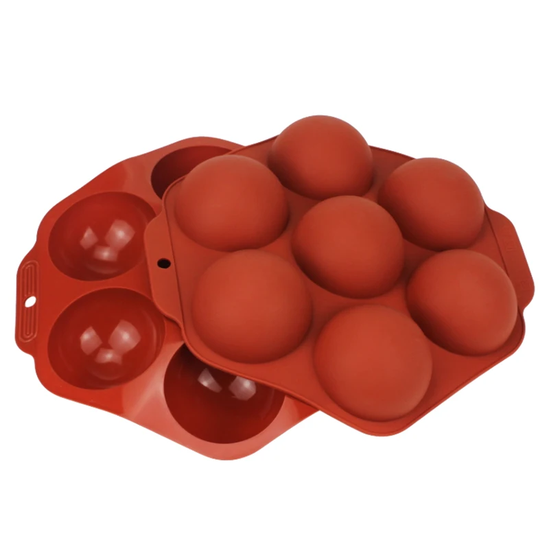 Food Grade Half Sphere Round Shape Silicone Chocolate Soap Mould Baking Cake Mold 7 Holes