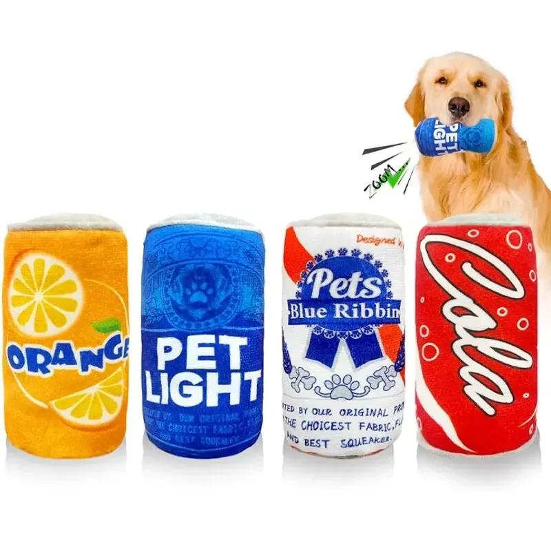 Plush Dog Wine bottle Chew Sound Soft Beer Bottle Toy Funny Bite-Resistant Squeaky Relieve Boredom