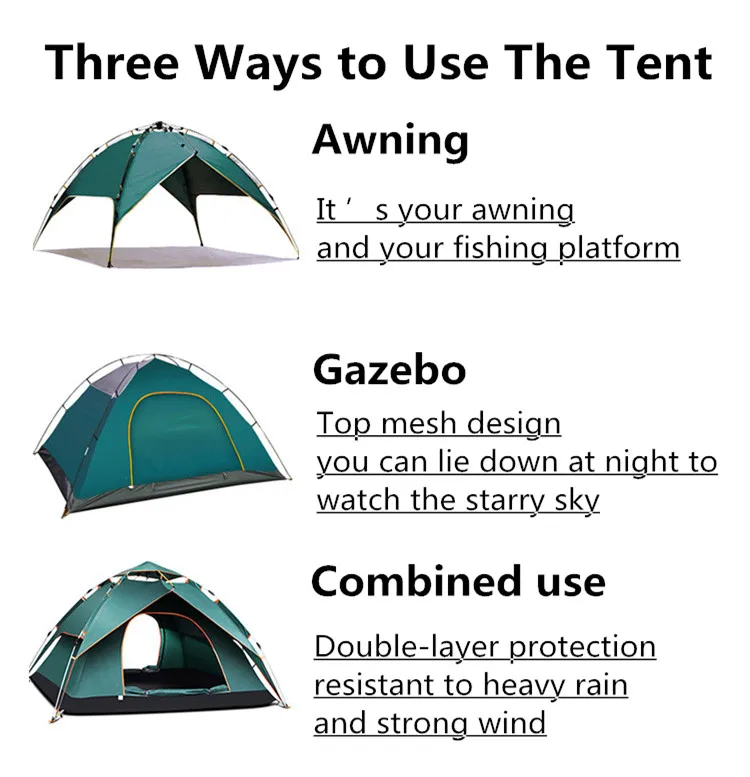 2 Person 4 Season Aluminum Luxury Family Umbrella Camping Tent