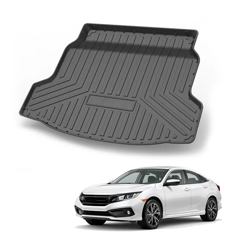 Резиновый коврик для Honda Civic 2021, автомобильный нескользящий водонепроницаемый и прочный Tpo автомобильный поднос для багажника, коврик для заднего багажника автомобиля