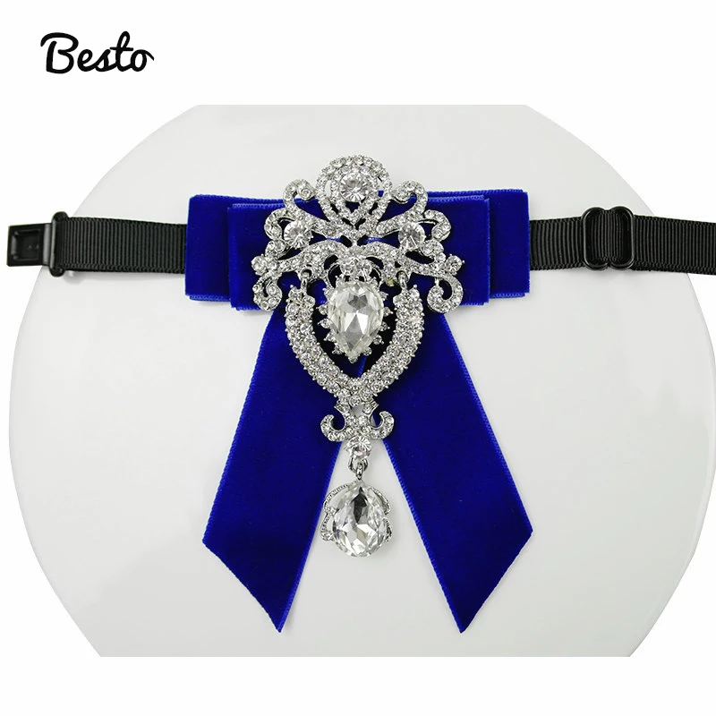 Rhinestones Crystal Bow tie for Men Handmade Velvet Bow ties for Women Diamond Bow Tie for Wedding