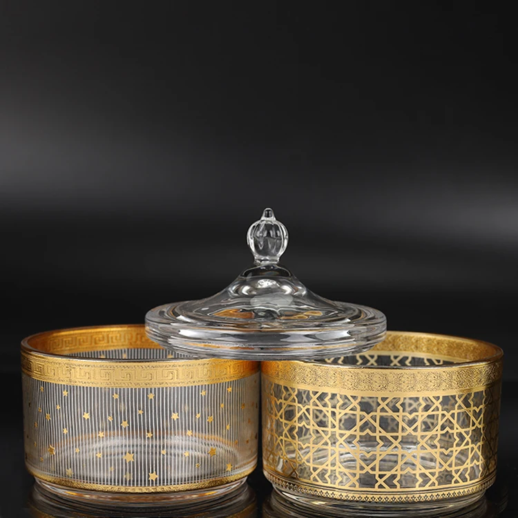 Wholesale 2pcs Round Candy Jar Storage Glass Sugar Pot with Lid