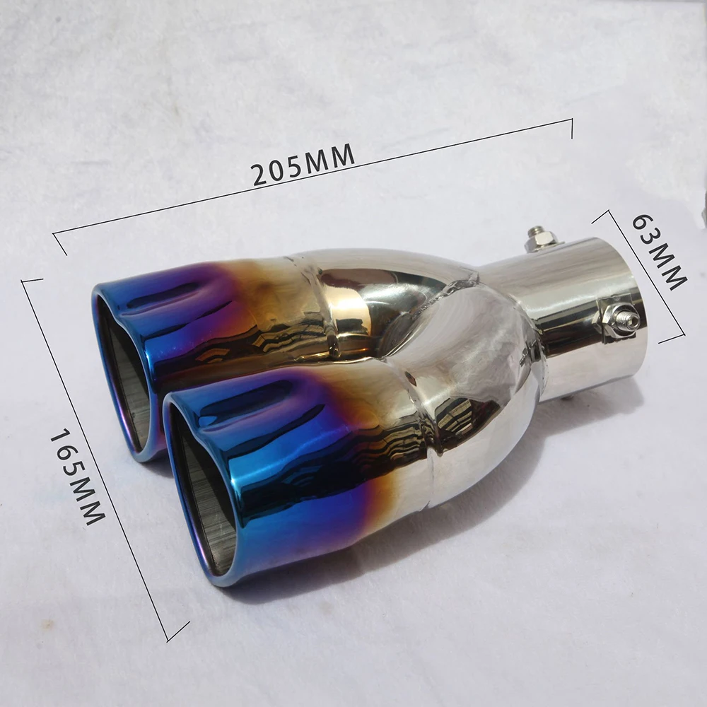 Heart Style Double Row Universal car sound whistle muffler exhaust pipe