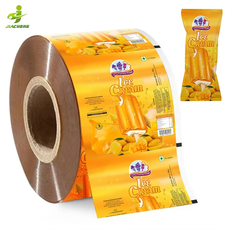 Custom Printing Bopp Heat Sealing Ice Lolly Popsicle Packing Plastic Wrapper Film Roll for Frozen Ice Cream Packaging