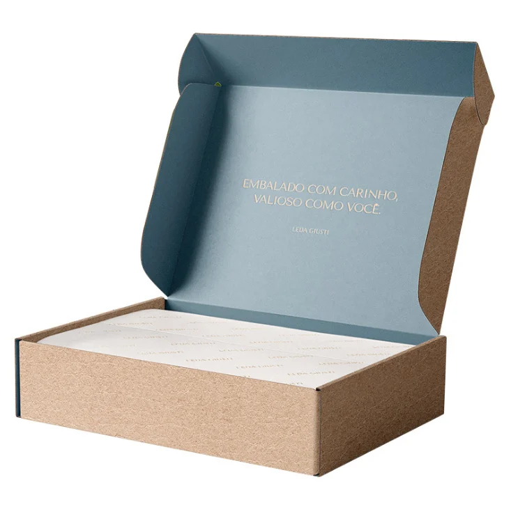 Custom Size Logo Printed Luxury  Gift Clothing Wig Product Corrugated Paper Mailer Shipping Packaging Box