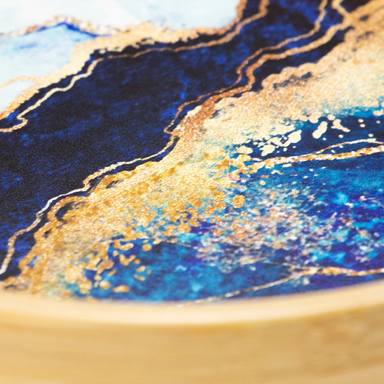 Custom Logo Wholesale Restaurant Stackable Round Wood Coffee Tea Platter Tray Set Table Decorations Food Wooden Serving Trays