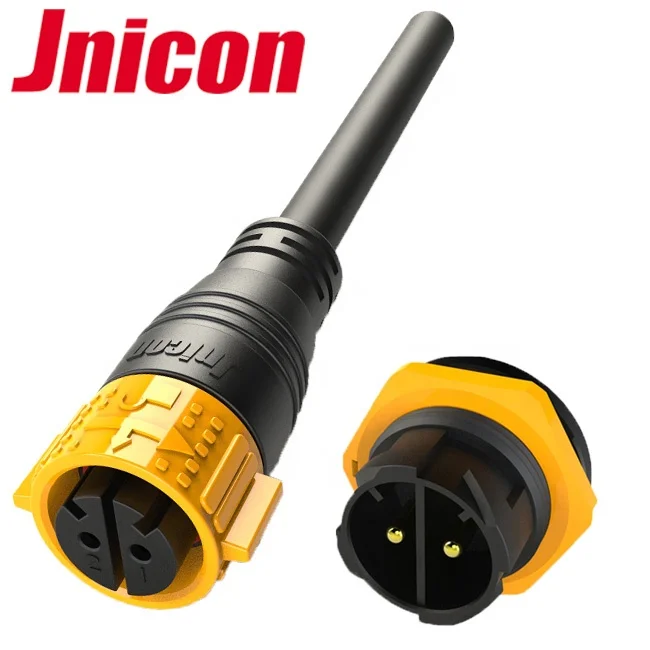 Jnicon M25 2 Pin 40A Waterproof Power Connector , M25 IP67 Bulkhead Power Connector (60798293102)