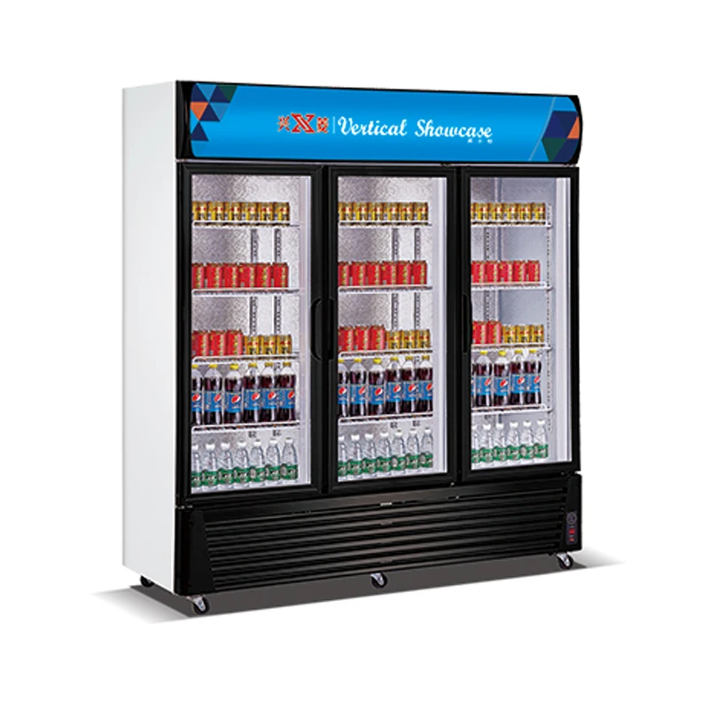 Commercial Vertical Cooler Supermarket Fresh-keeping Refrigerator with Double Opening for Liquor Beverages Chiller Climate