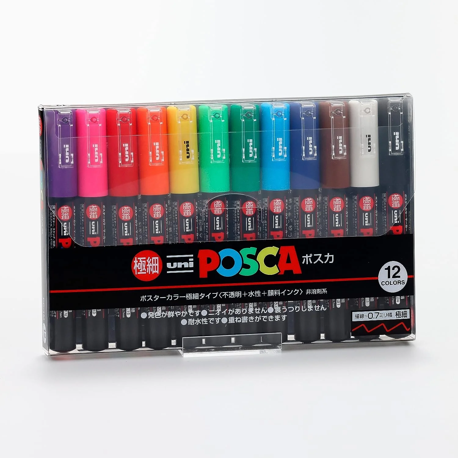 Uni Posca Paint Marker Pens Bundle Set, Mitsubishi Poster Color Marking Pen Extra Fine Point PC-1M