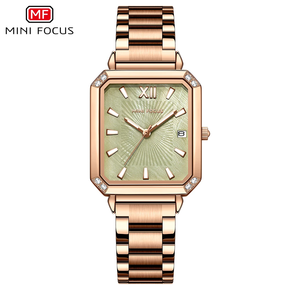 Mini Focus Fashion Women Watch Top Brand Rose Gold Stain Steel Waterproof Date Quartz Ladies Watch Luxury Clock Gifts