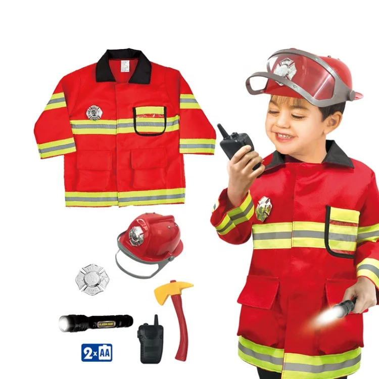 Factory price Kids Toys Kids Halloween Cosplay Costumes Fireman Costume Washable Fre Coat Cosplay Clothes
