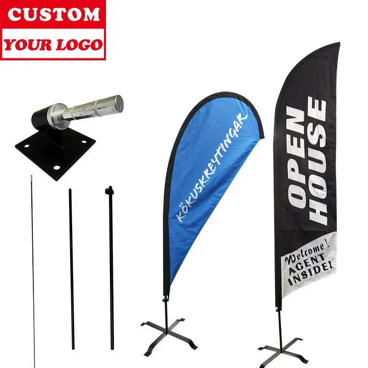 Personalized design BEACH Embroidered golf Pin nylon flag customize tall flag