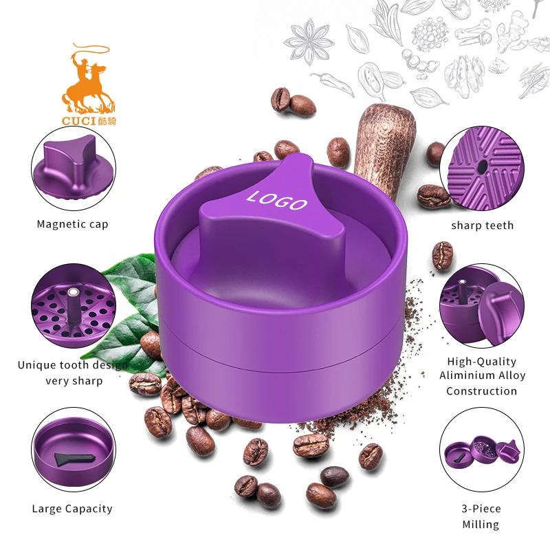 Mini grinder de metal aluminium tobacco smoking accessories 63MM