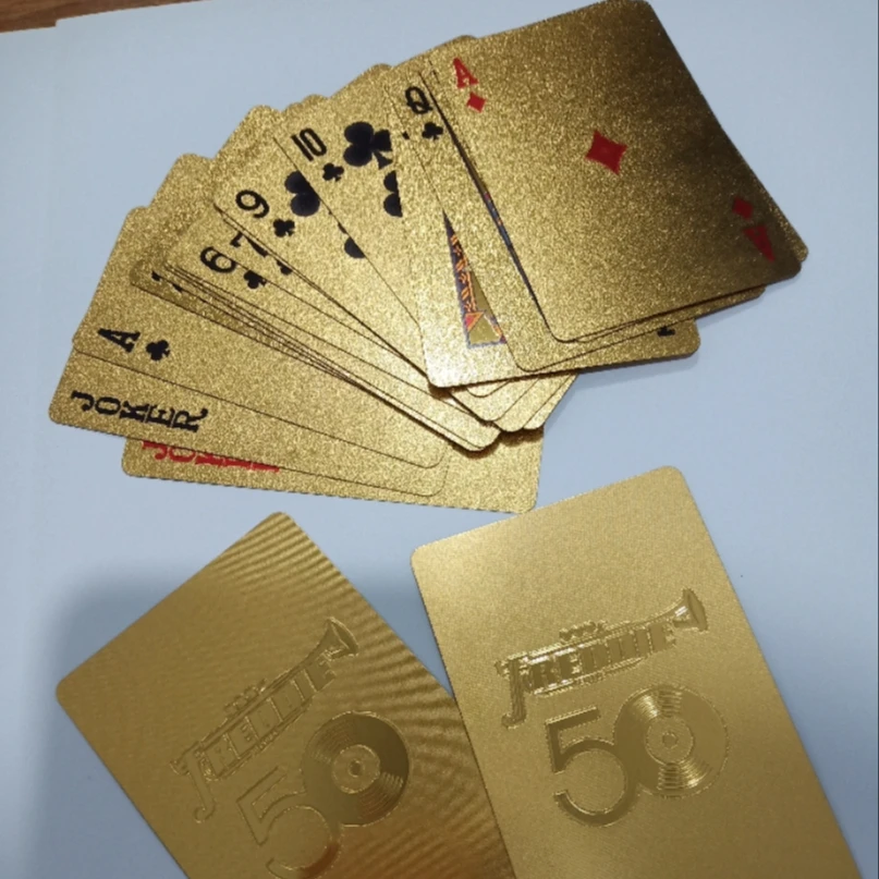 Factory Custom Black Plastic Vinyl With Waterproof PVC Material And Gold Logo Printing Playing Cards