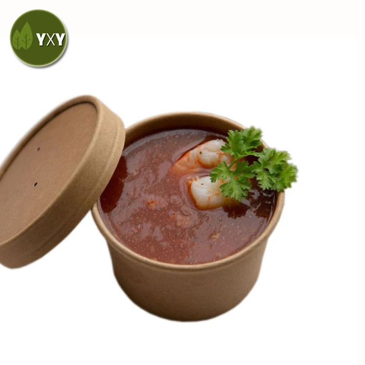 
High Quality Eco friendly Kraft To Go Soup Containers 