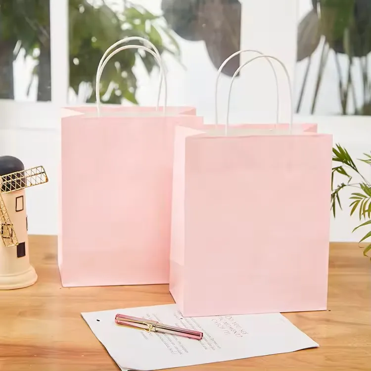 Fast Print Factory Customized Kraft Paper Bags Custom Private  Logo Shopping Gift Recyclable Paper Bags
