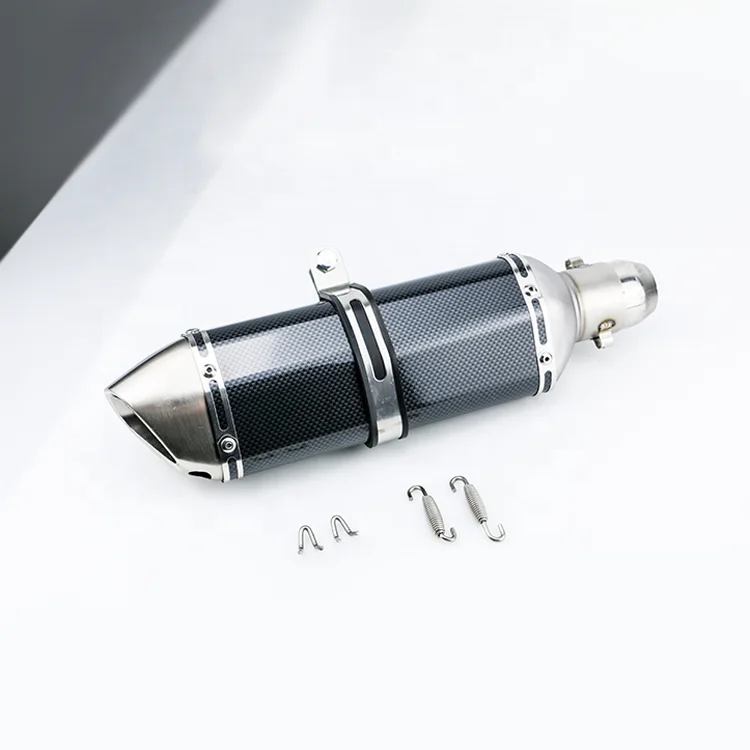 BELTA Universal 51MM Motorcycle Exhaust Pipe Stainless Steel Carbon Pattern KEX-D02-235CS