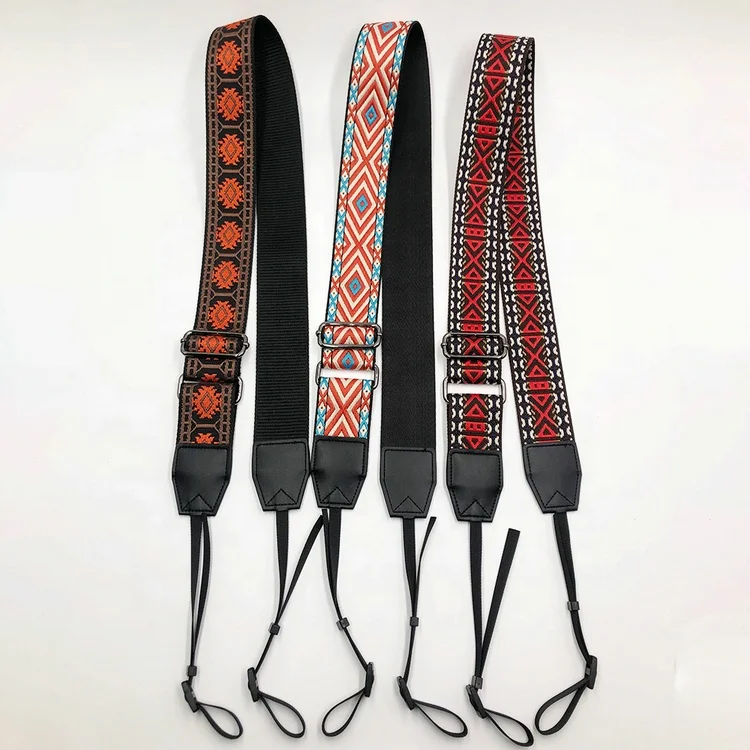 Custom durable 5cm wide adjustable ethnic camera carry strap slide webbing shoulder straps for bags