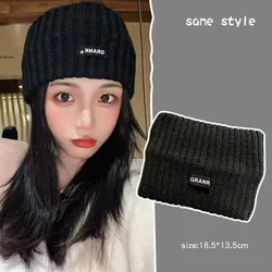 2021 new woolen yarn knitted headband girl wide-brimmed hair bundle woolen yarn multicolor elastic headscarf durag