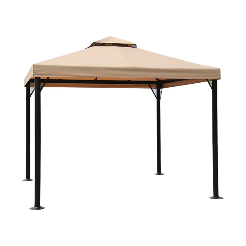 FEAMONT 10x10 Ft Outdoor Patio Garden Gazebo Tent Aluminum Iron Frame Coated Metal Polyester Sail PU Coated Canopy Pavilion