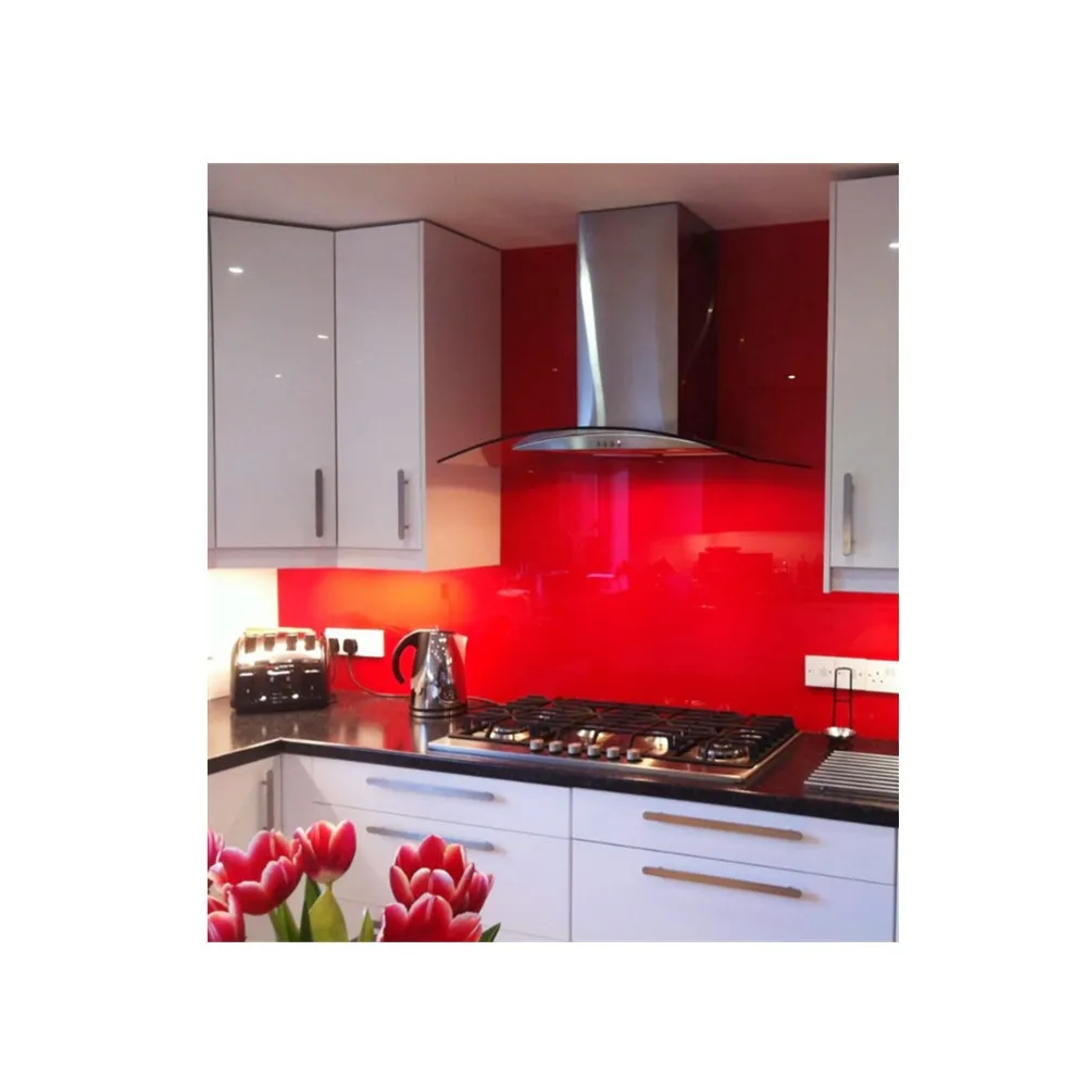 Tempered Furniture Wardrobe sliding door Lacquered Back Painted Glass for home decor