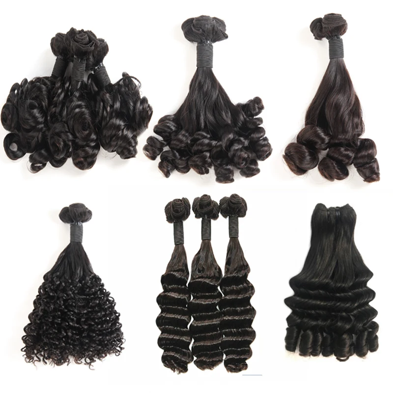 
Hot Selling Indian Aunti Funmi Hair Bouncy Spring Curls Funmi Hair Double Drawn Style 