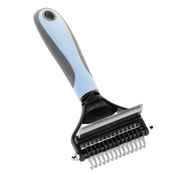 Garfield stainless steel pet hair 2 in 1 cat dog rake deshedding dematting brush comb grooming tools