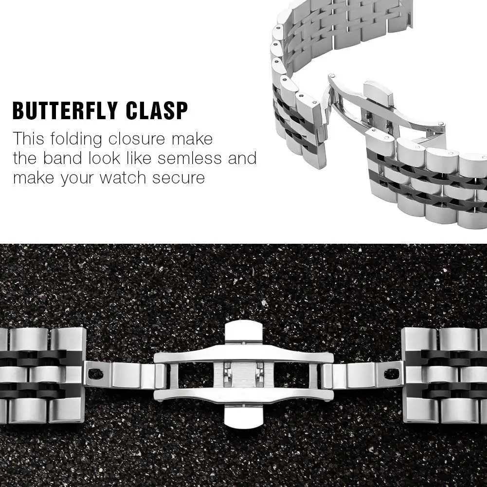 Luxury Stainless Steel Straps for Galaxy Watch 6 Classic 47mm 43mm Metal Replacement Straps for Galaxy Watch 4 5 44mm 40mm 5pro