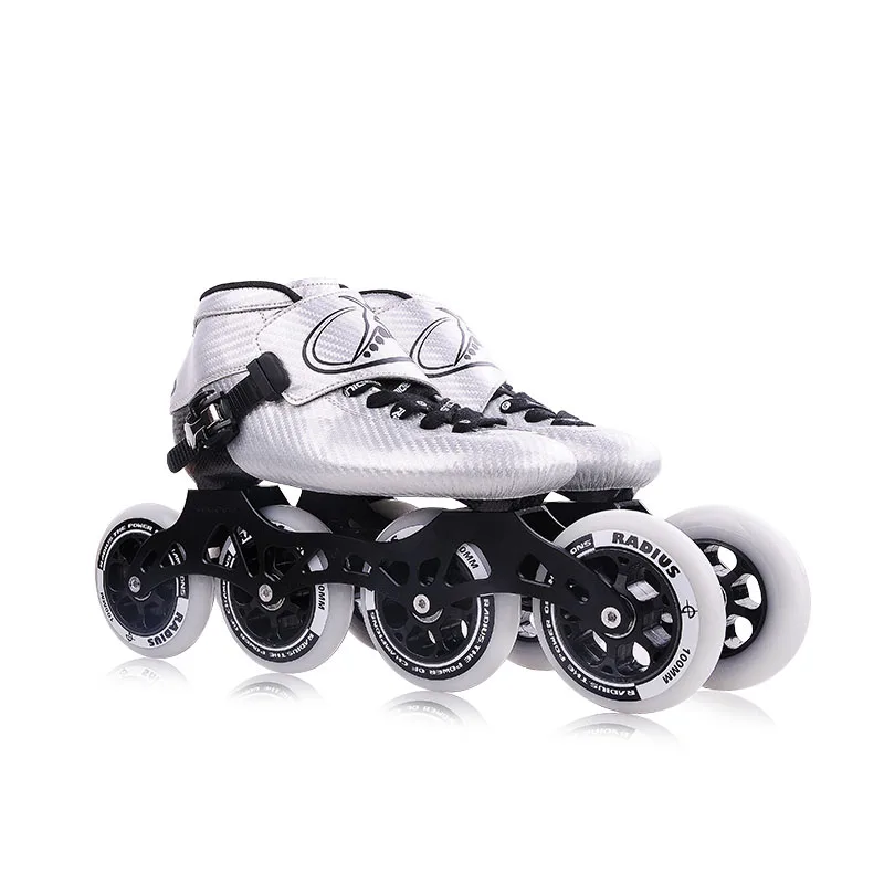 OEM Professional  CNC 7075 Integrated Aluminium Frame carbon fiber fast inline roller speed skates for kids and adults