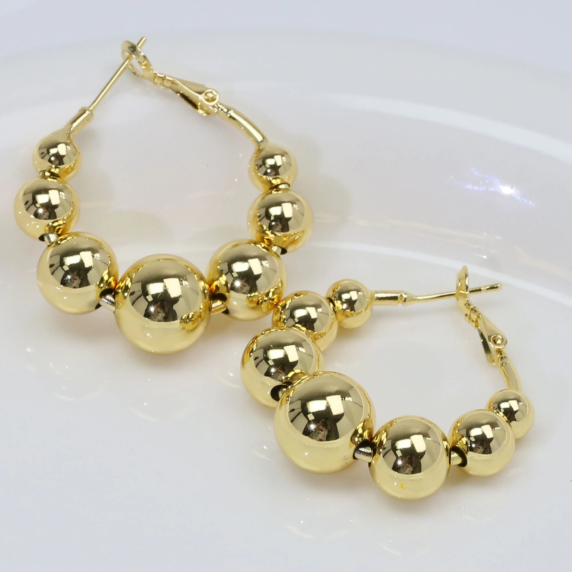 chunky earrings jewelry women trend 2023 Gold plated Stainless Steel Earring Elegant Chunky U Shape Oval Hoop Earrings