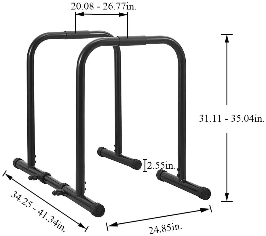 Heavy Duty Adjustable Dip Station Dip Parallel Bars for Home Gym Tricep Dips, Pull-Ups, Push-Ups