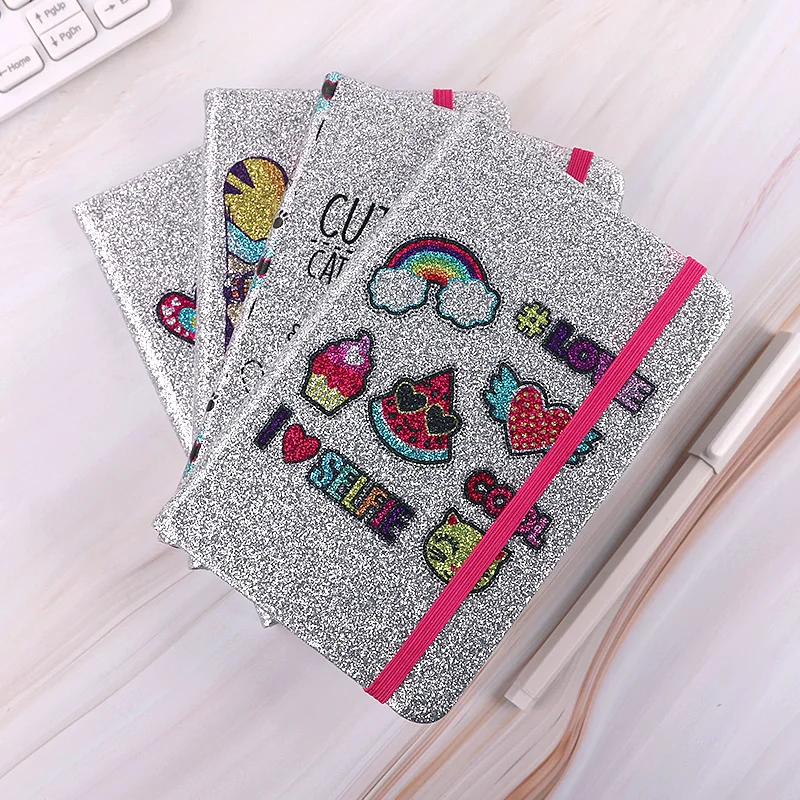 Best Selling Box Packaging Diary Notebook  Girls Notebook Diary With Lock And Key Sequin Notebook