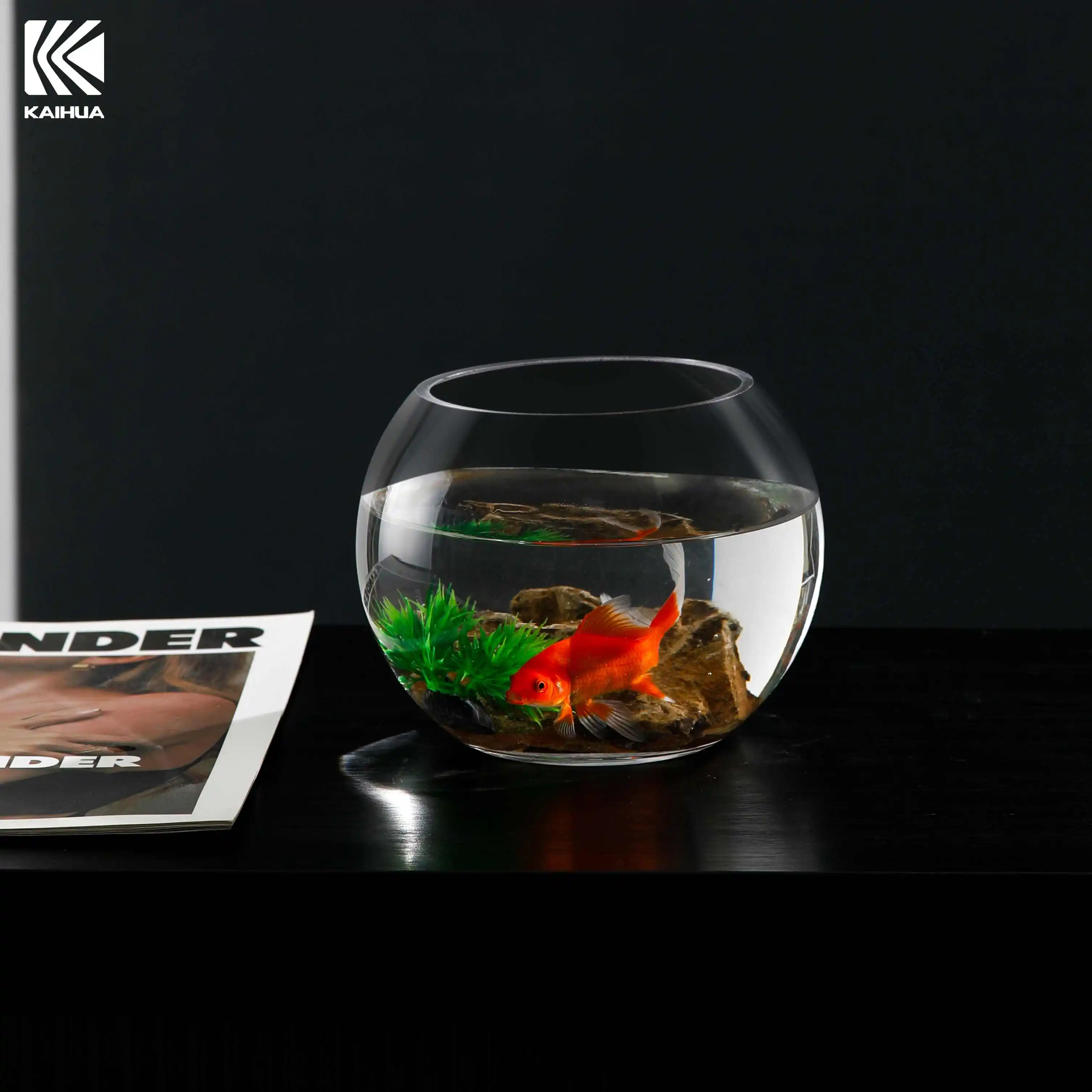 Прозрачный Ландшафтный маленький аквариум круглый мини-резервуар Настольный многоцелевой гидропонный