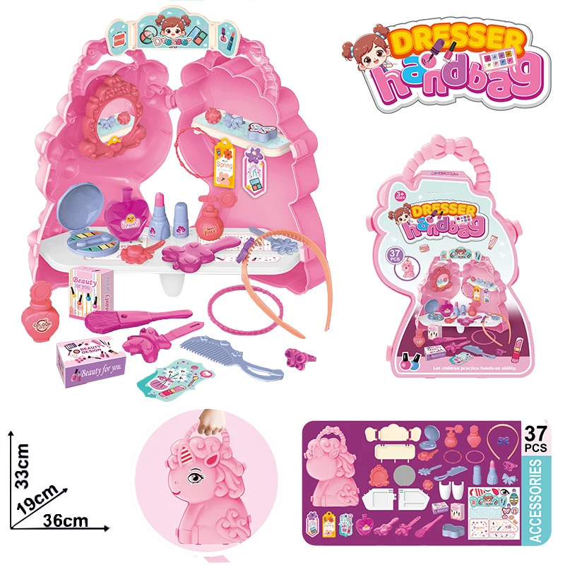 Hot Sales 2-in-1 Pretend play Toy Cute Horse Burger Kitchen Tools  Set Girls Kids Toys