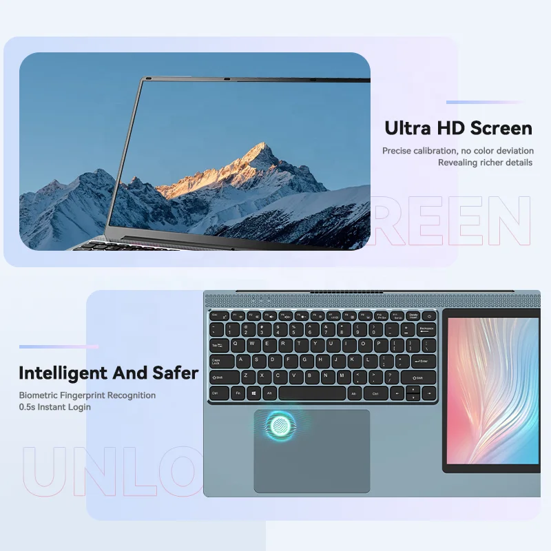 i5 i7 Business Laptops 15.6 inch dual screen laptop 7inch touchscreen 1920x1080 IPS brand new bulk purchase computer pc