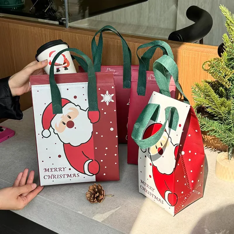 Christmas gift bag Christmas Eve portable milk tea cake takeaway packaging  bag customized thermal bag